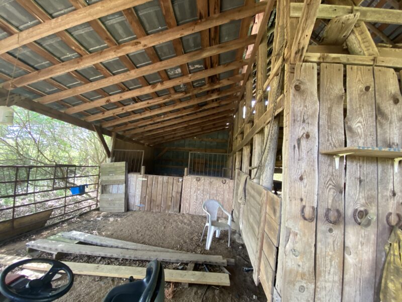 Old barn with great interior and exterior beams