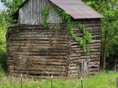 TOBACCO BARN -- Lots of wood ready to be reused!