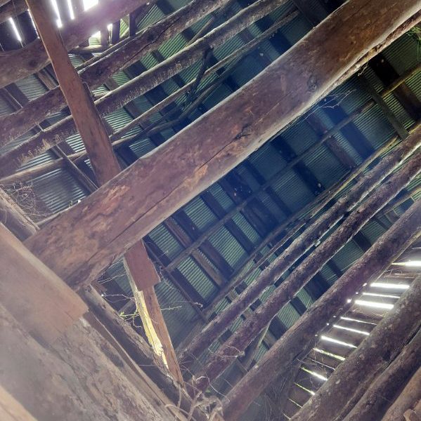 TOBACCO BARN -- Lots of wood ready to be reused!