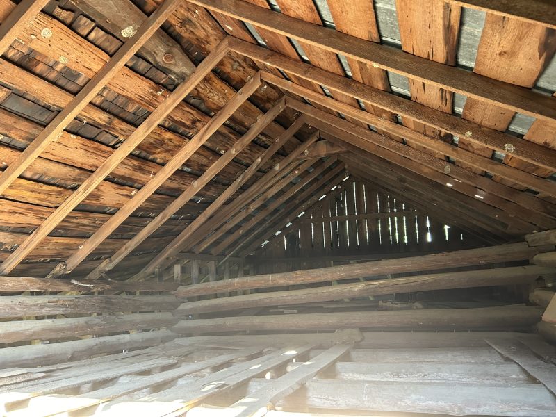 1830s log timbered barn