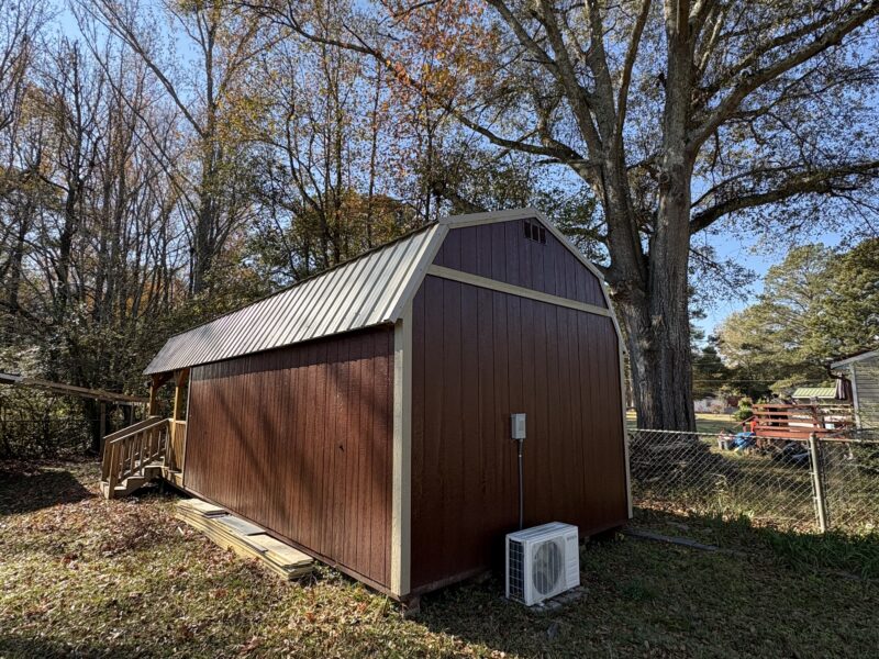 13x38 FINISHED BARN DERKSEN BUILDING with A/C UNIT AND 65 AMP ELECTRICAL PANEL