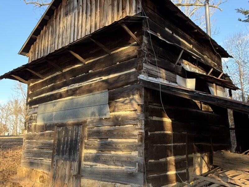 Rough Sawn Log Curing Tobacco Barn - Early to Mid 1900's