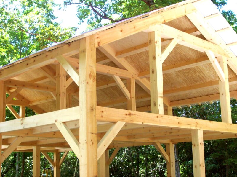 New construction of timber frame barns.