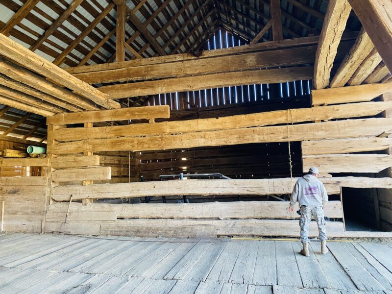 Historic Mark Double Pen Log Barn, Circa 1820’s